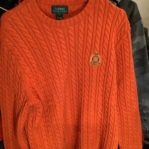 Lauren Ralph Lauren Men’s Orange Cable Knit Sweater